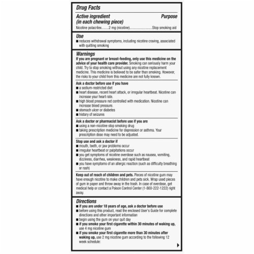 Kroger® Original Uncoated 2mg Nicotine Gum Perspective: right