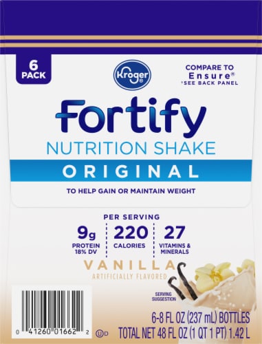 Kroger® Fortify Original Vanilla Nutrition Protein Shake, 6 bottles / 8 fl  oz - City Market