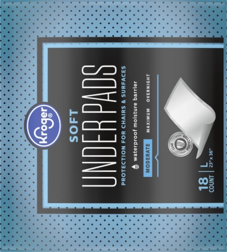 Kroger® Soft Underpads Moderate Absorbency, Large Waterproof Moisture Barrier Perspective: right