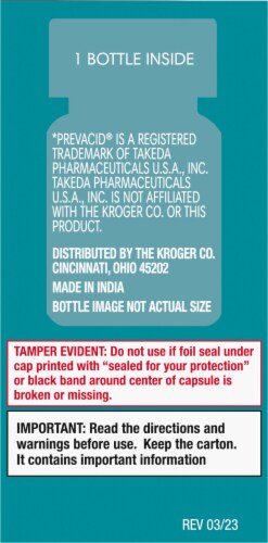 Kroger® 24 Hour Delayed-Release Lansoprazole Acid Reducer Capsules Perspective: right