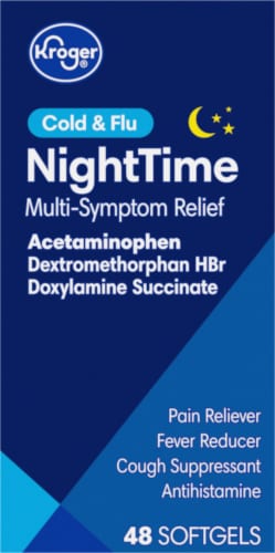 Kroger® Cold & Flu NightTime Multi-Symptom Relief Medicine Perspective: right