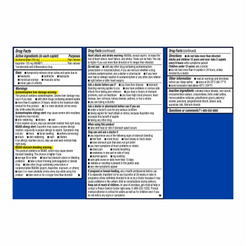 Kroger® Dual Action Pain Relief Acetaminophen and Ibuprofen Caplets Perspective: right