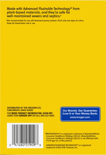 Kroger® Flushable Hemorrhoidal Medicated Wipes Perspective: right