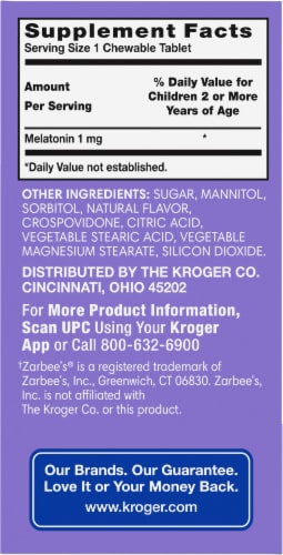 Kroger® Children's Melatonin Chewable Tablets 1mg Perspective: right