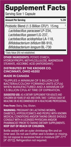 Kroger® Daily Probiotic Dietary Supplement Perspective: right