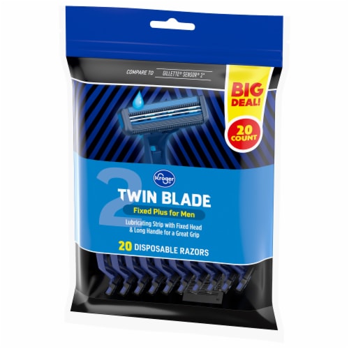 Kroger® Men's Disposable Twin Blade Fixed Razors BIG DEAL! Perspective: right