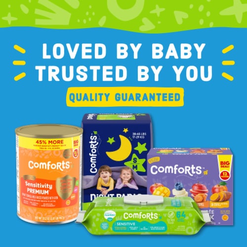 Comforts™ Day or Night Baby Diapers Size 4 (22-37 lbs) Super Value Box Perspective: right