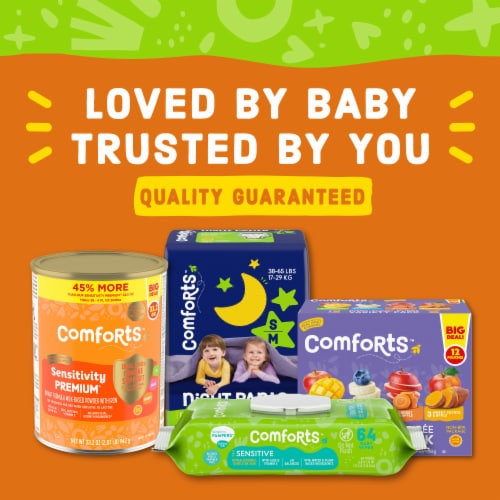 Comforts™ Day or Night Baby Diapers Size 5 (27+ lbs) Super Value Box Perspective: right