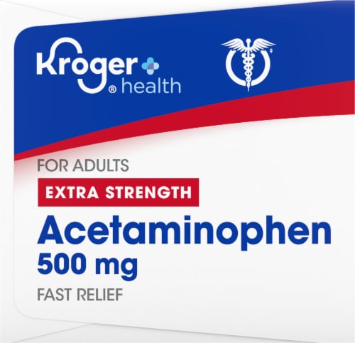 Kroger® Pain Reliever and Fever Reducer Acetaminophen Extra Strength Caplets Perspective: right