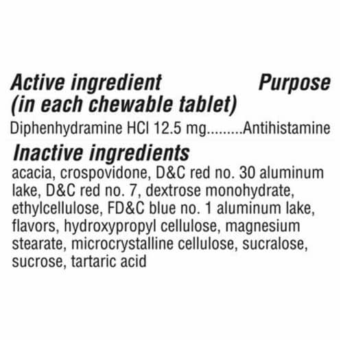 Kroger® Children's Allergy Relief Chewable Tablets Diphenhydramine HCl 12.5mg Grape Flavored Perspective: right