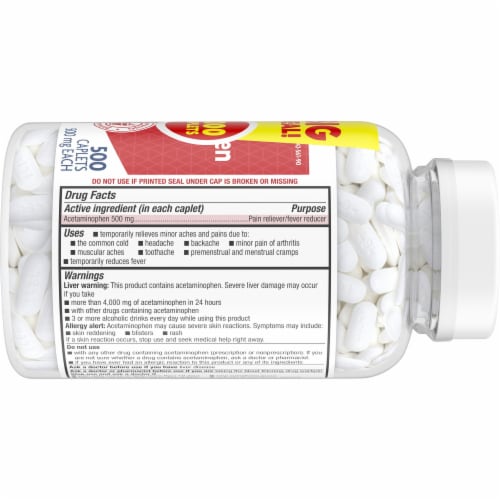 Kroger® Extra Strength 500 mg Acetaminophen Caplets Twin Pack Perspective: right