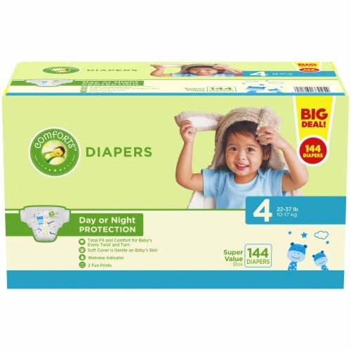Comforts™ Day or Night Diapers Size 4 (22-37 lbs) BIG DEAL! Perspective: right