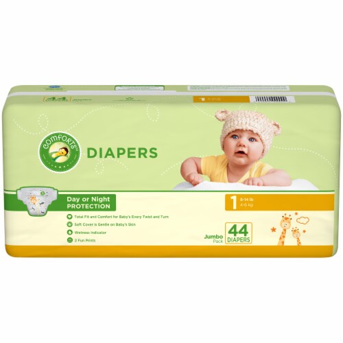 Comforts™ Day or Night Diapers Size 1 (8-14 lbs) Perspective: right