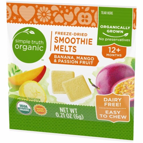 Simple Truth Organic® Banana Mango & Passion Fruit Freeze-Dried Smoothie Melts Snacks Perspective: right