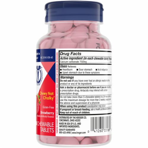 Kroger® Strawberry Extra Strength Antacid Berry Bites Chewable Tablets 750mg Perspective: right