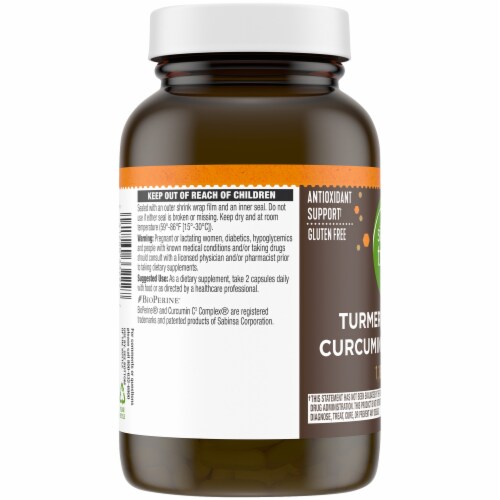 Simple Truth® Turmeric Extract Curcumin C3 Complex® Capsules 1160mg Perspective: right