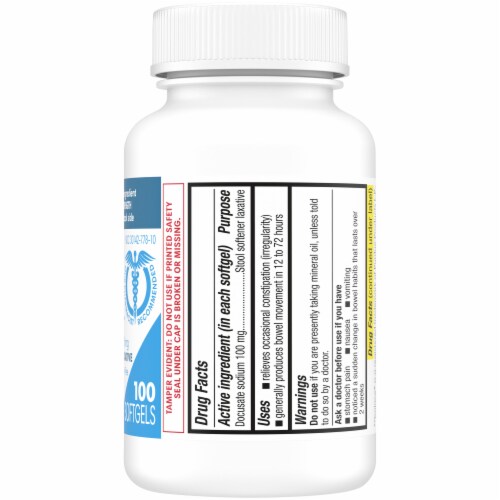Kroger® Stool Softener Laxative Softgels 100mg Perspective: right