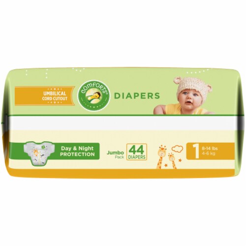 Comforts™ Day or Night Diapers Size 1 (8-14 lbs) Perspective: right