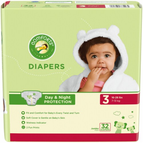 Comforts™ Day or Night Diapers Size 3 (16-28 lbs) Perspective: right