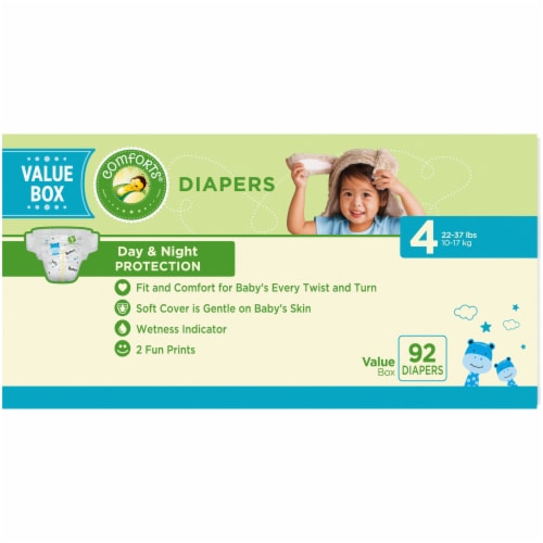Comforts™ Day or Night Diapers Size 4 (22-37 lbs) Perspective: right