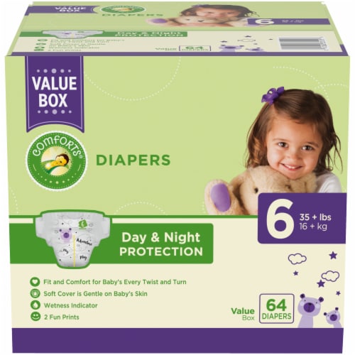 Comforts™ Day or Night Diapers Size 6 (35+ lbs) Perspective: right