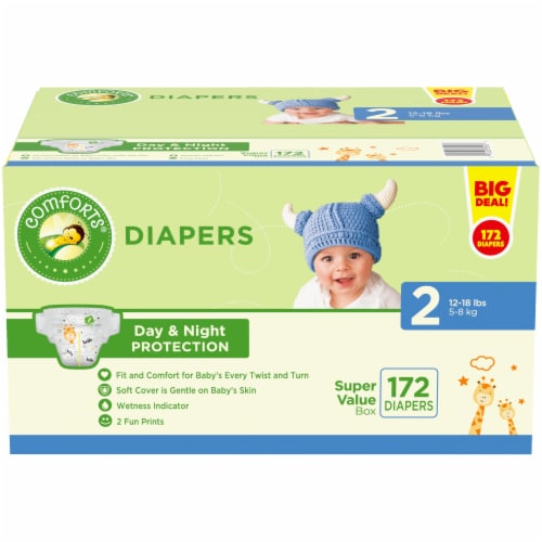 Comforts™ Day or Night Diapers Size 2 (12-18 lbs) BIG DEAL! Perspective: right