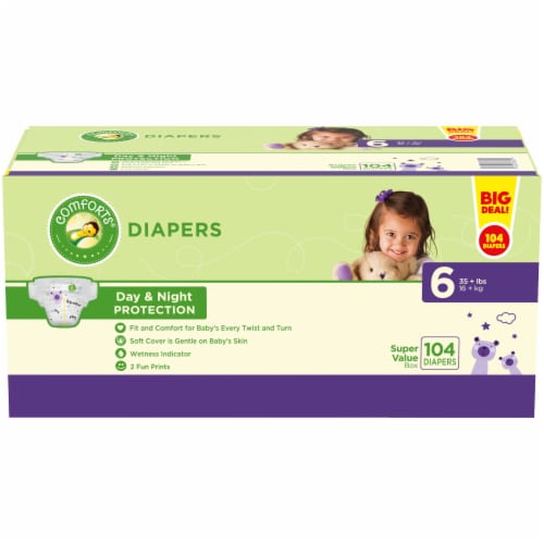 Comforts™ Day or Night Diapers Size 6 (35+ lbs) Perspective: right