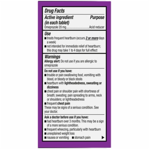 Kroger® Omeprazole Acid Reducer Delayed Release Tablets Perspective: right