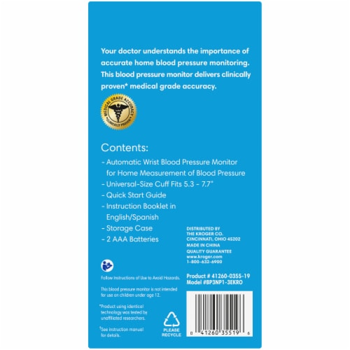 Kroger® Automatic Wrist Blood Pressure Monitor Perspective: right