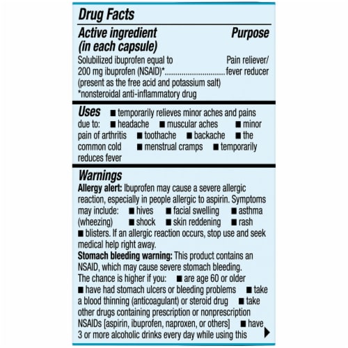Kroger® Solubilized Ibuprofen Pain Reliever 200mg Softgel Capsules Perspective: right