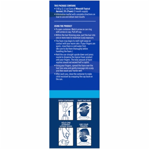 Kroger® 5% Minoxidil Foam Hair Regrowth Treatment for Men Perspective: right