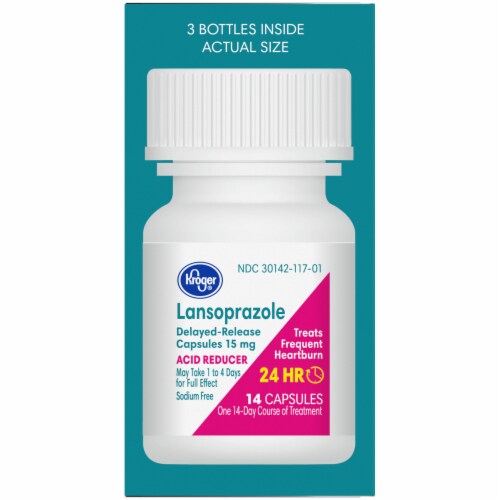 Kroger® Lansoprazole Acid Reducer Capsules 15mg Perspective: right
