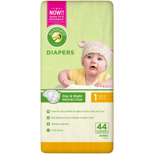 Comforts™ Day or Night Diapers Size 1 (8-14 lbs) Perspective: right