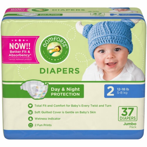 Comforts™ Day or Night Diapers Size 2 (12-18 lbs) Perspective: right