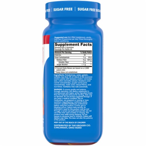 Kroger® Sugar Free Fiber Gummies Perspective: right