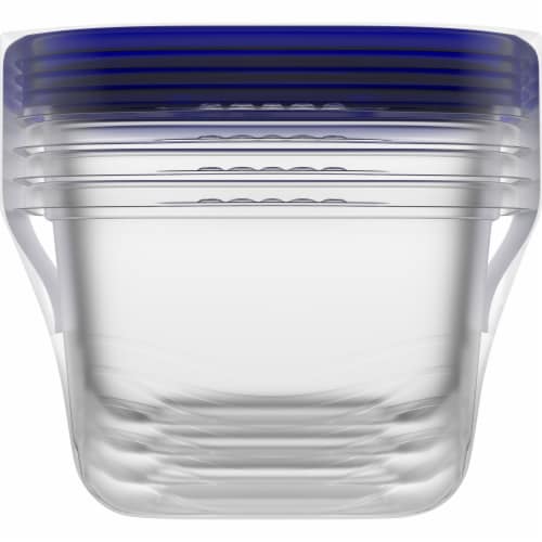 Kroger Home Sense Square BPA-Free Plastic Snap Seal Food Storage Container - 4 pack Perspective: right