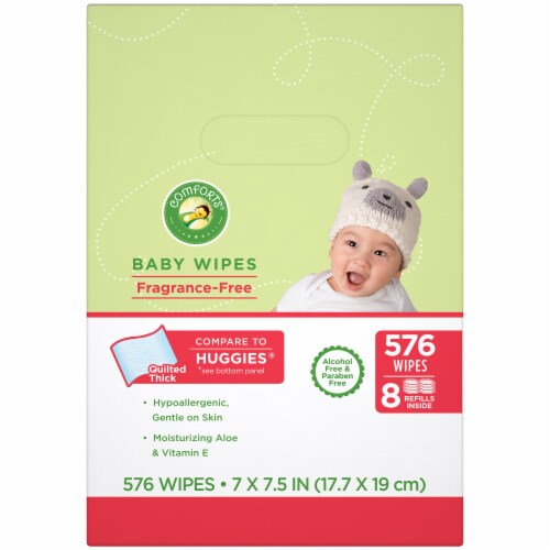 Comforts™ Fragrance Free Baby Wipes 576 Count Perspective: right