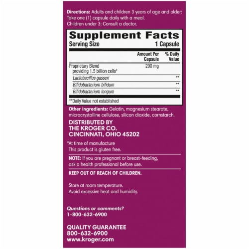 Kroger® Probiotic Colon Support Capsules Perspective: right