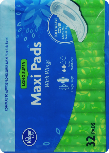 Kroger® Super Long with Wings Maxi Pads Perspective: right