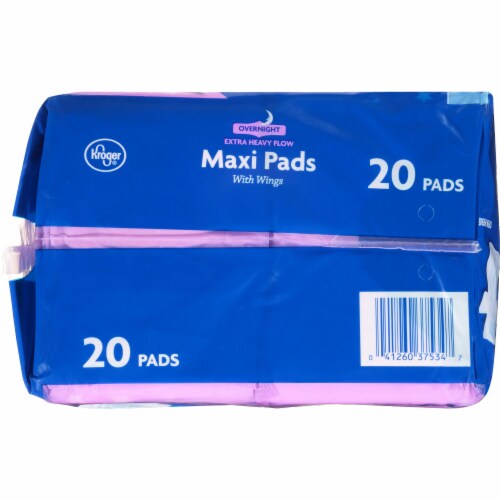 Always Maxi Pads with Wings Extra Heavy Overnight Absorbency Size 5  Unscented, 20 count - Kroger