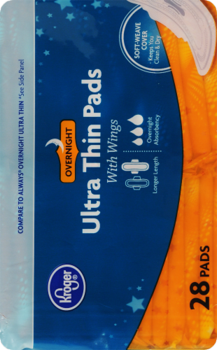 Kroger® Ultra Thin Overnight With Wings Pads Perspective: right