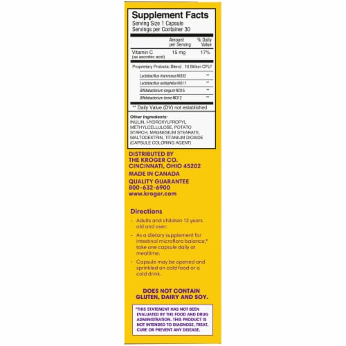 Kroger® Maximum Strength Probiotic Capsule Perspective: right