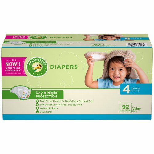 Comforts™ Day or Night Diapers Size 4 (22-37 lbs) Perspective: right