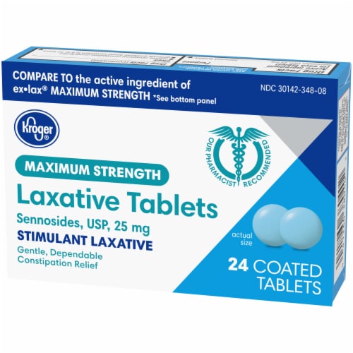Kroger® Maximum Strength Laxative Tablets 25mg Perspective: right
