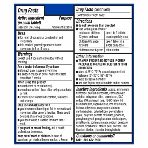 Kroger® Gentle Laxative Bisacodyl Comfort Coated Tablets 5mg Perspective: right