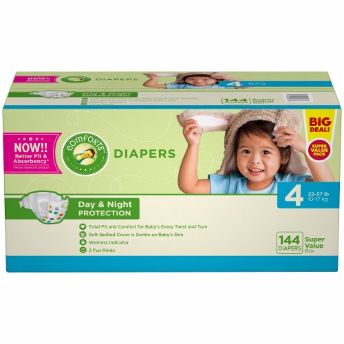 Comforts™ Day or Night Diapers Size 4 (22-37 lbs) BIG DEAL! Perspective: right