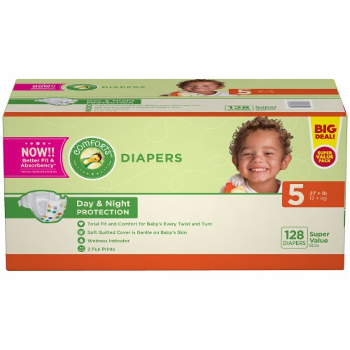 Comforts™ Day or Night Diapers Size 5 (27+ lbs) BIG DEAL! Perspective: right