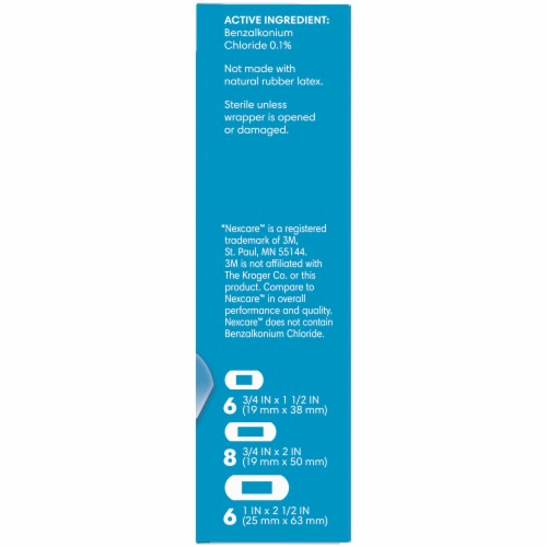 Kroger® Advanced Antibacterial Waterproof Bandages Assorted Sizes 20 ct Box Perspective: right