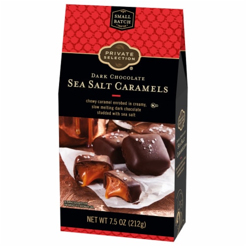 Private Selection® Dark Chocolate Sea Salt Caramels Pack Perspective: right