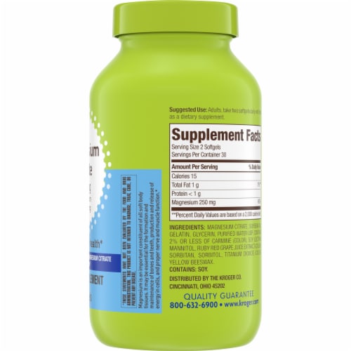 Kroger® Magnesium Citrate 250mg Softgels Perspective: right